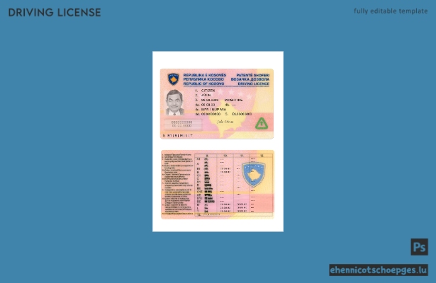 Beispiel für einen Führerschein aus dem Kosovo